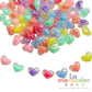 20 pz Corazones Glossy Chunky Multicolor – Set Surtido| Cuentas Plásticas para Bisutería Cute