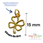 Dije Trébol Chapa de Oro 15 mm | Amuleto de Buena Suerte con Argolla