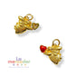 Dije Cupido Chapa de Oro 16 mm | Charm Ángel del Amor con Corazón Rojo ♥️ con