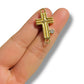 Conector Cruz Horizontal Chapa de Oro 3 cm con Zirconia | Dije Religioso para Pulsera o Collar
