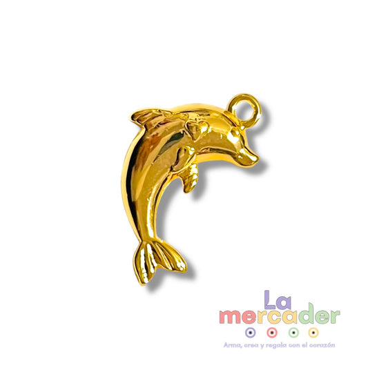 Dije Delfín Chapa de Oro 2 cm | Charm Marino para Pulsera o Collar