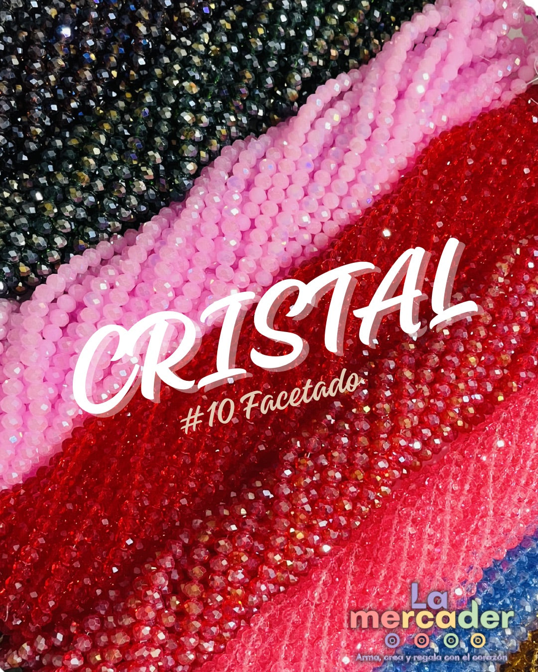 Cristal Facetado #10 Tornasol | Tira 55-65 Piezas | Bisuterías