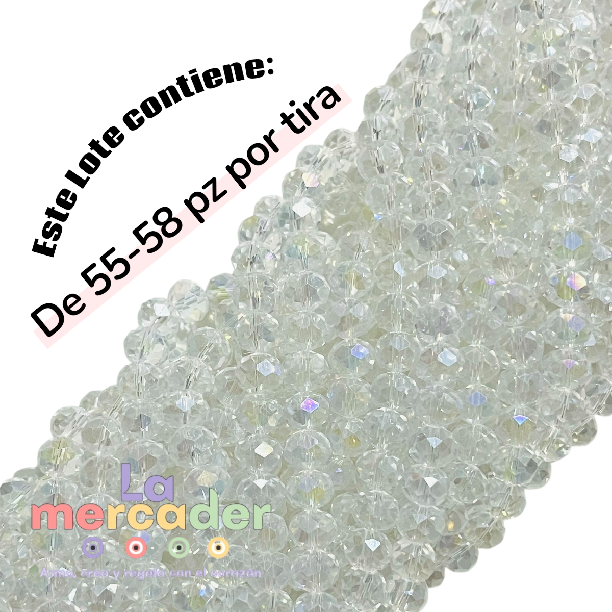 Cristal Facetado #10 Tornasol | Tira 55-65 Piezas | Bisuterías