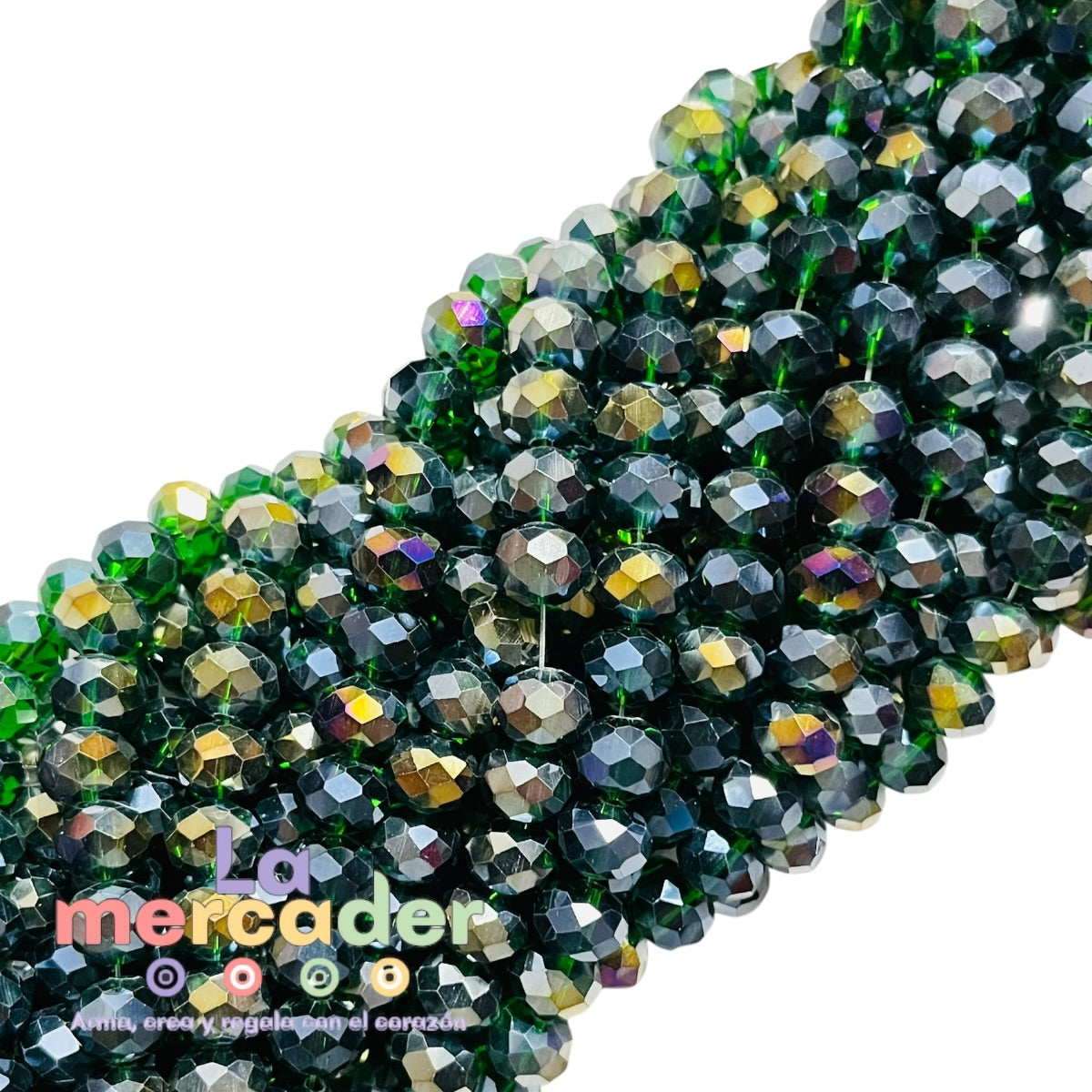 Cristal Facetado #10 Tornasol | Tira 55-65 Piezas | Bisuterías