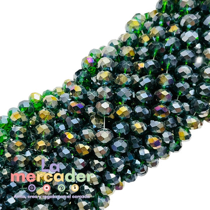 Cristal Facetado #10 Tornasol | Tira 55-65 Piezas | Bisuterías