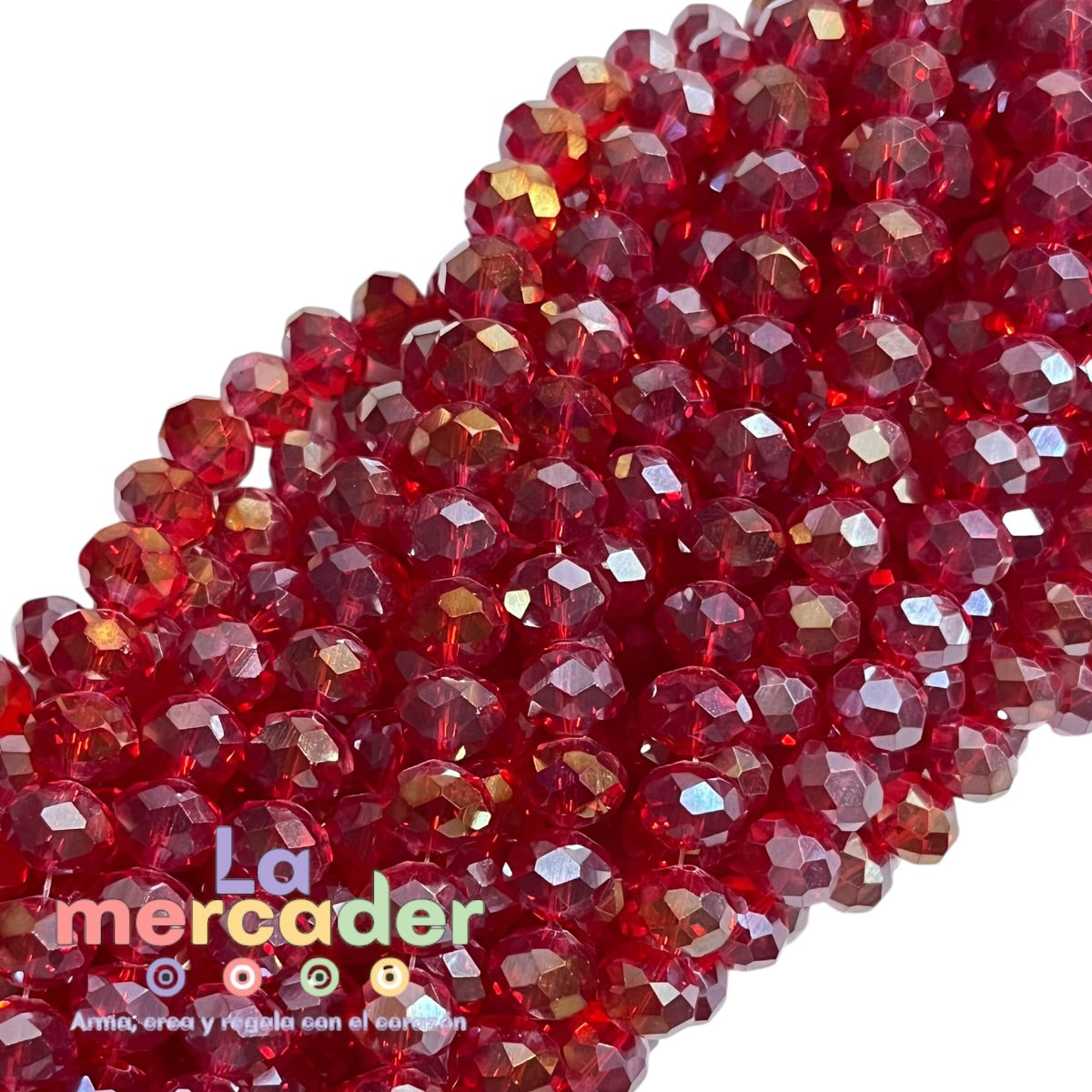 Cristal Facetado #10 Tornasol | Tira 55-65 Piezas | Bisuterías