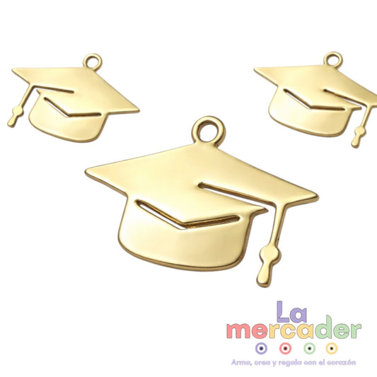 1 pz dije Birrete Chapa de Oro, graduación, para joyería y bisutería