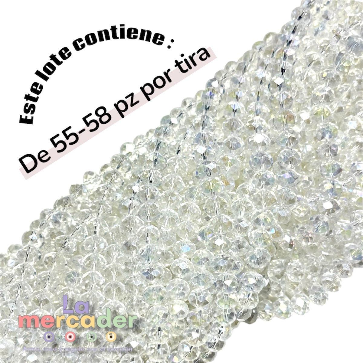 1 Tira Cristal Dona Checo 8mm – Brillo que Inspira ✨