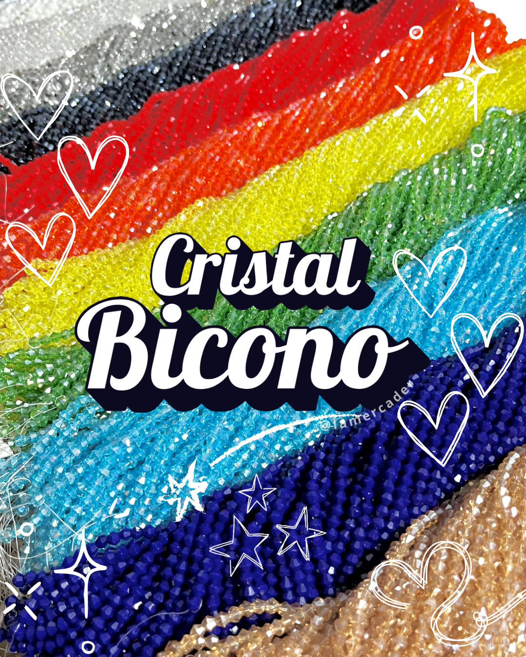 Cristal Bicono 4mm  | Tira de 75–78 Piezas | Colores Vibrantes para Pulseras y Collares