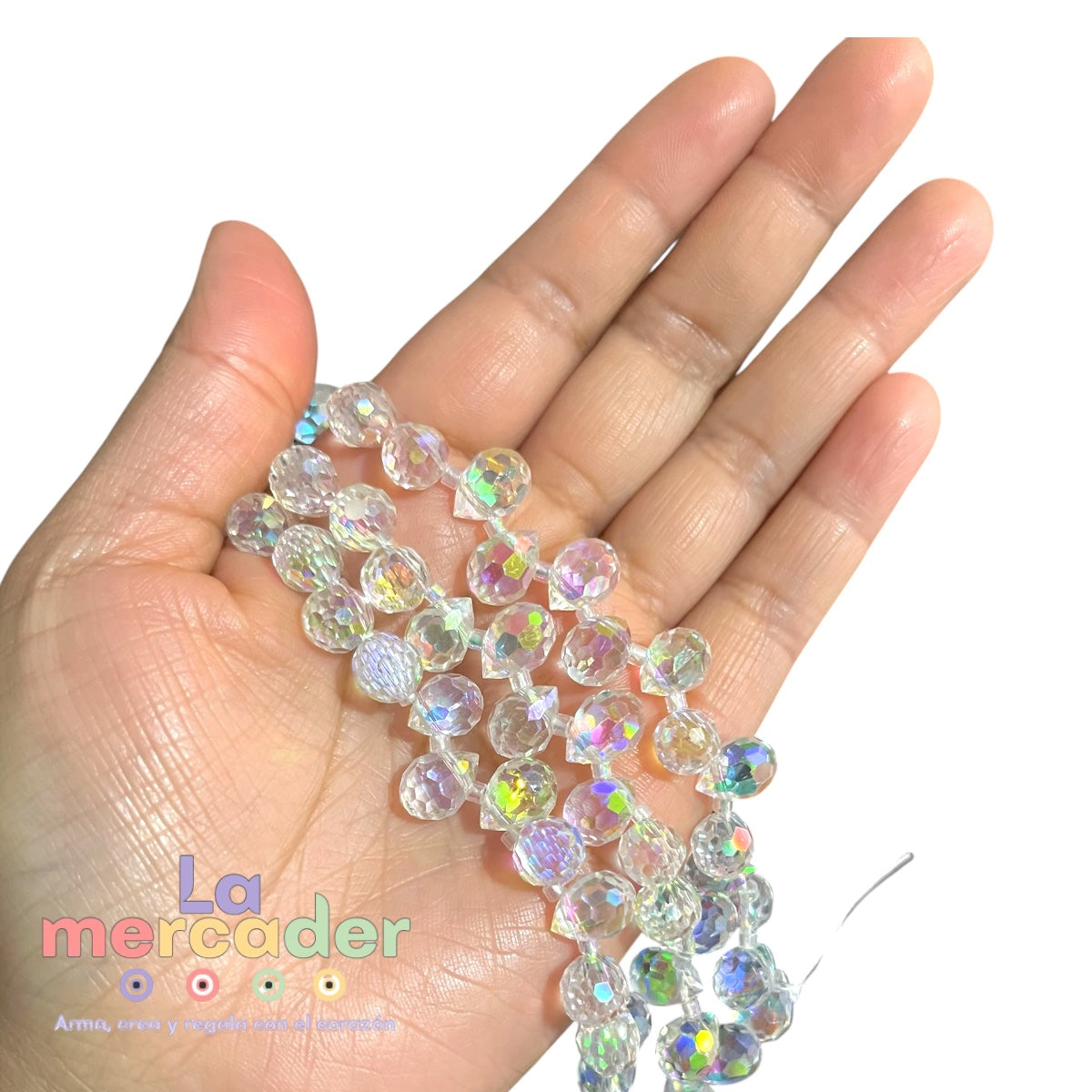 Mini tira Gota 💧 cristal AB 10mm | 15 piezas brillantes premium