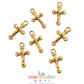 25 pz Crucifijo Mini Dorado Metálico