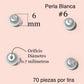 Perla blanca sintética en tira #6