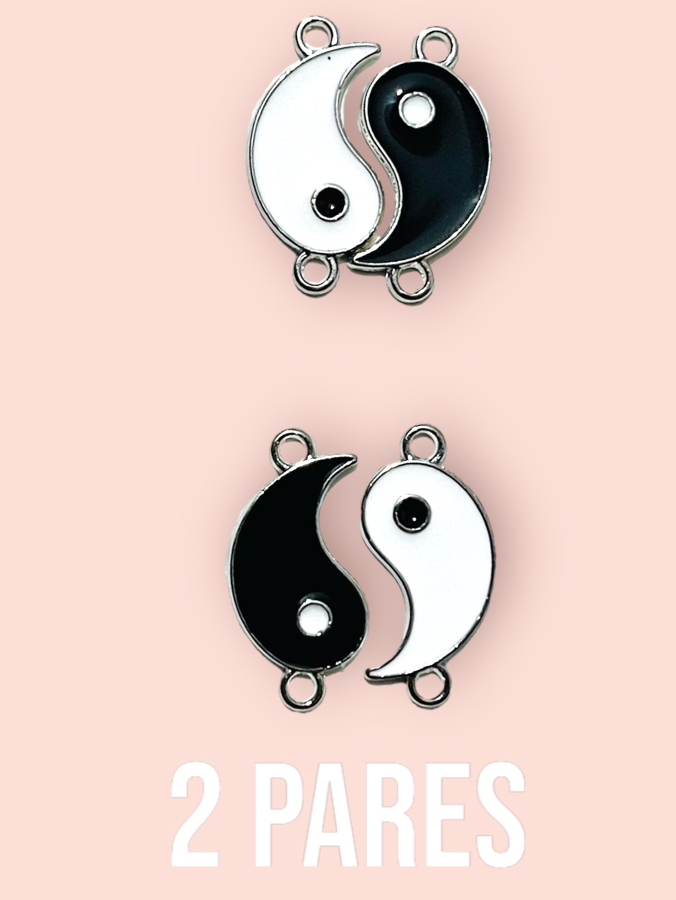 2 pares dije Yin y Yang