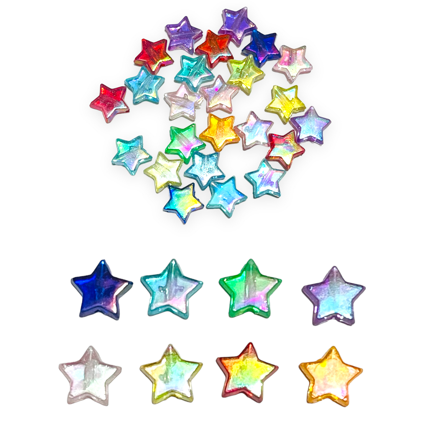 25 Estrellas tornasol de colores