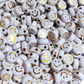 50 happy face dorada, caritas para pulseras