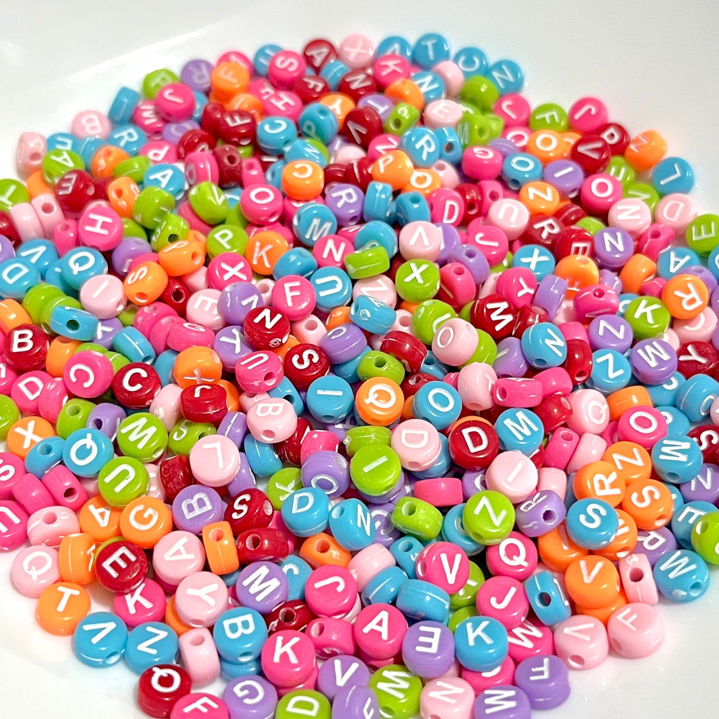 100 piezas letra arcoíris 🌈 letras para pulsera, abalorios para bisutería