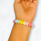 25 corazón de colores para pulsera, cuentas para bisutería