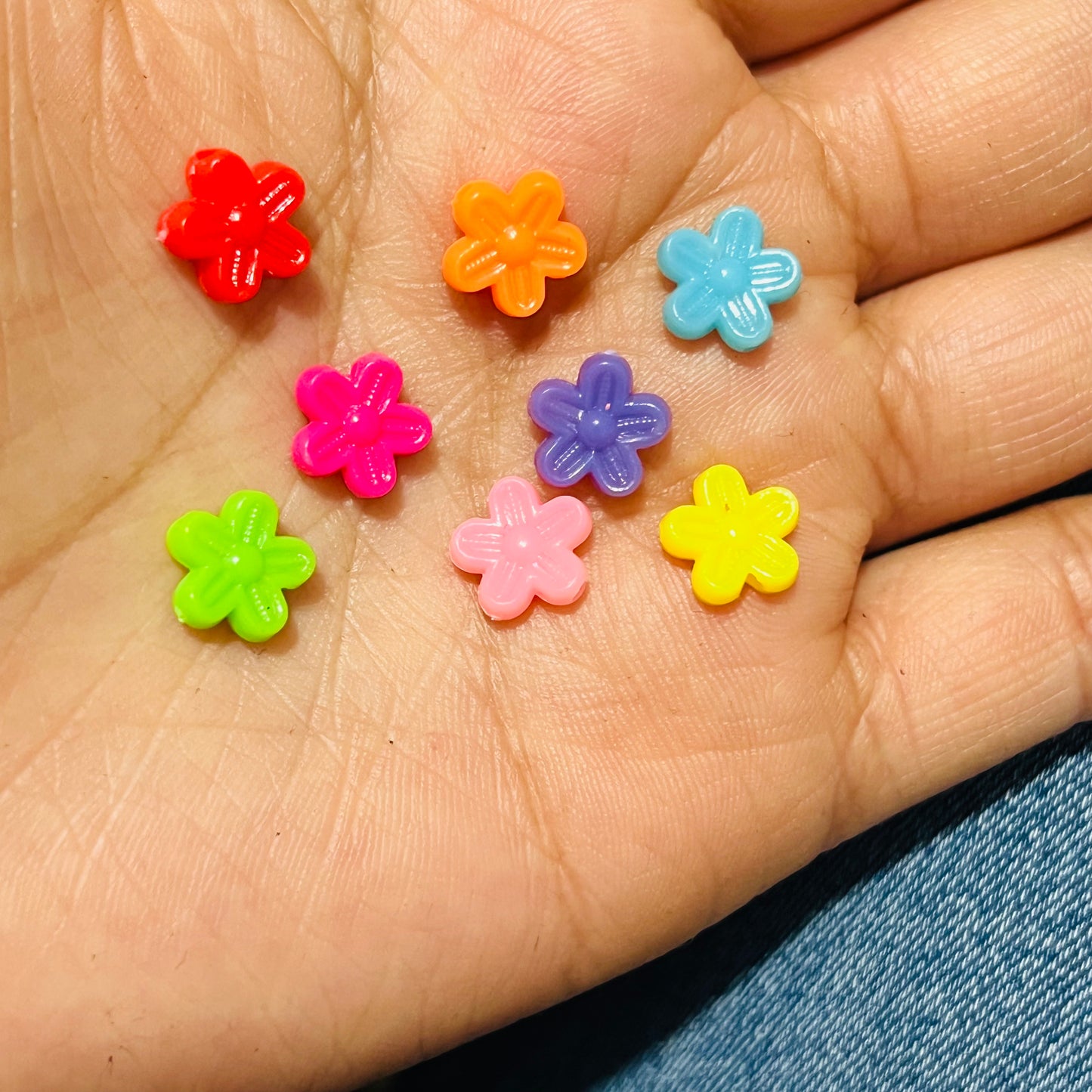 50 florecitas de colores arcoíris