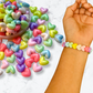 25 corazón de colores para pulsera, cuentas para bisutería