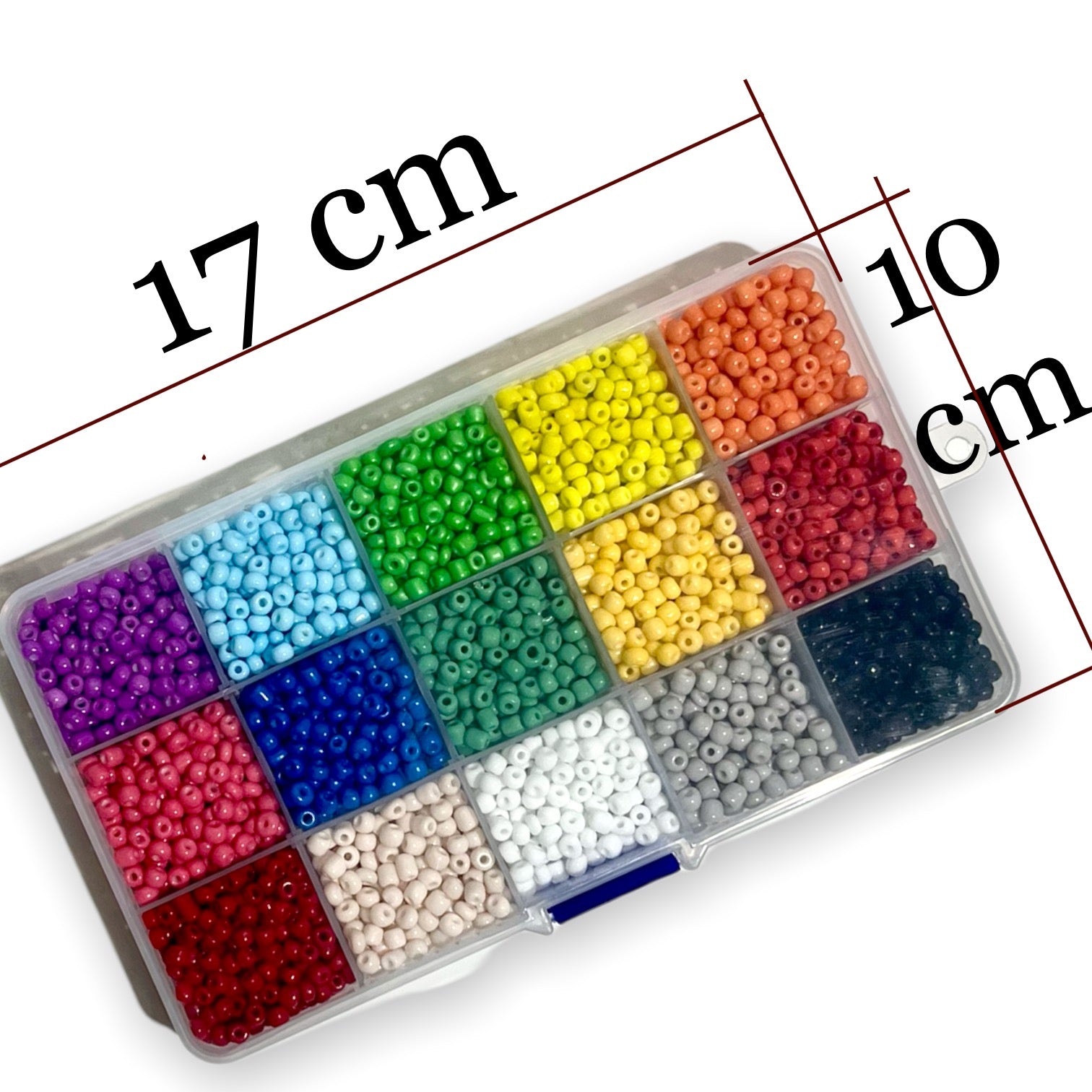 Kit +4000 cuentas para pulseras, caja con chaquiron de colores