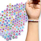 100 pz cuentas blancas con Estrellas de colores para armado de pulseras