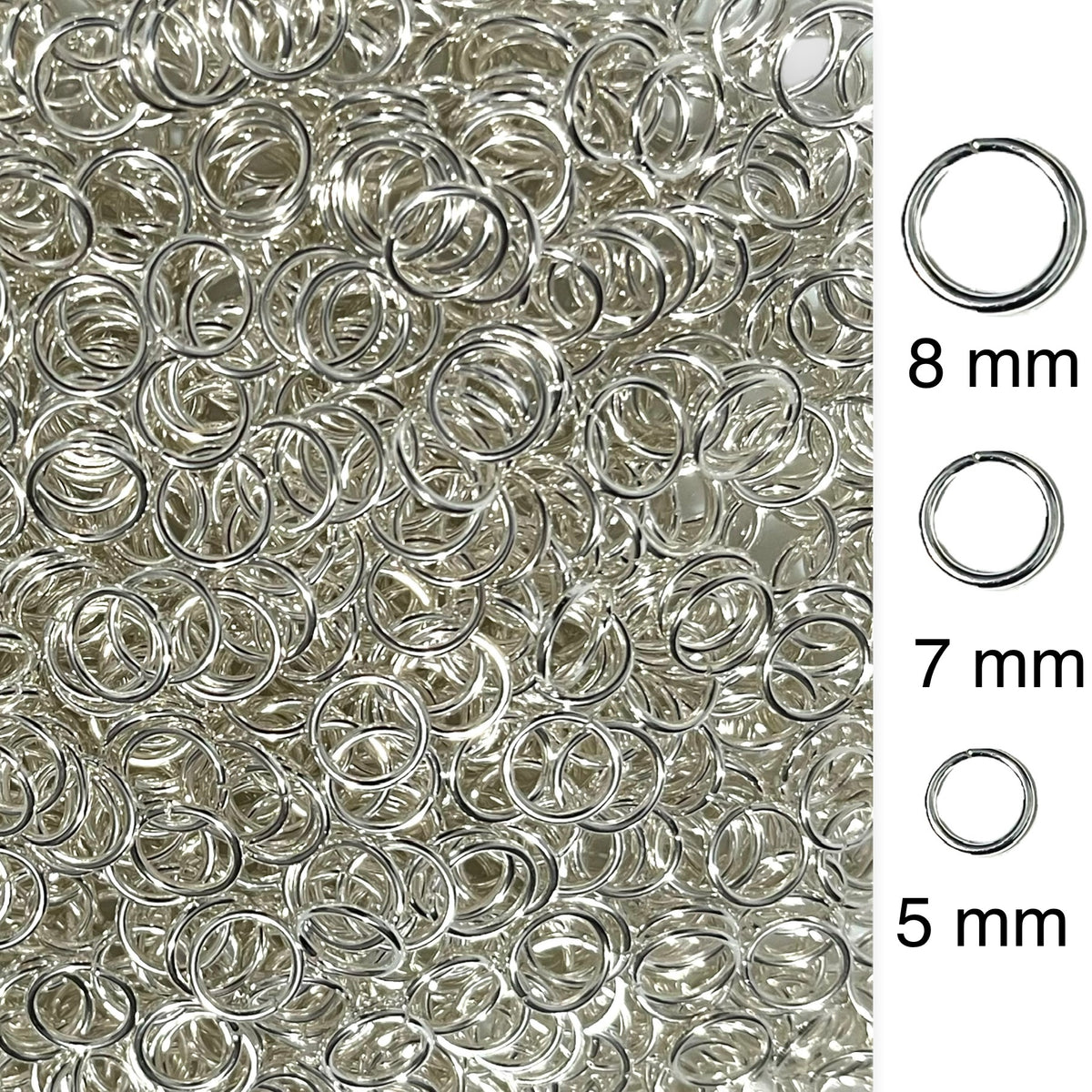 Pack De 100 Argollas Para Llaveros De 25 Mm - Metálicas Desmontables, Con Cadena, Ideales Para Manualidades Y Organización