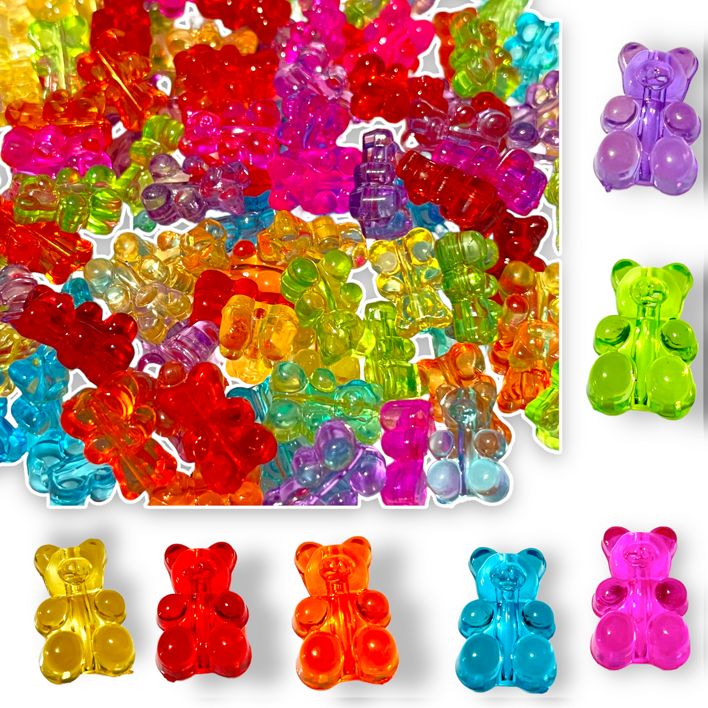 20 piezas de panditas de colores