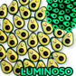 Par de aguacates luminosos para armando de bisutería