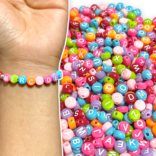 100 piezas letra arcoíris 🌈 letras para pulsera, abalorios para bisutería