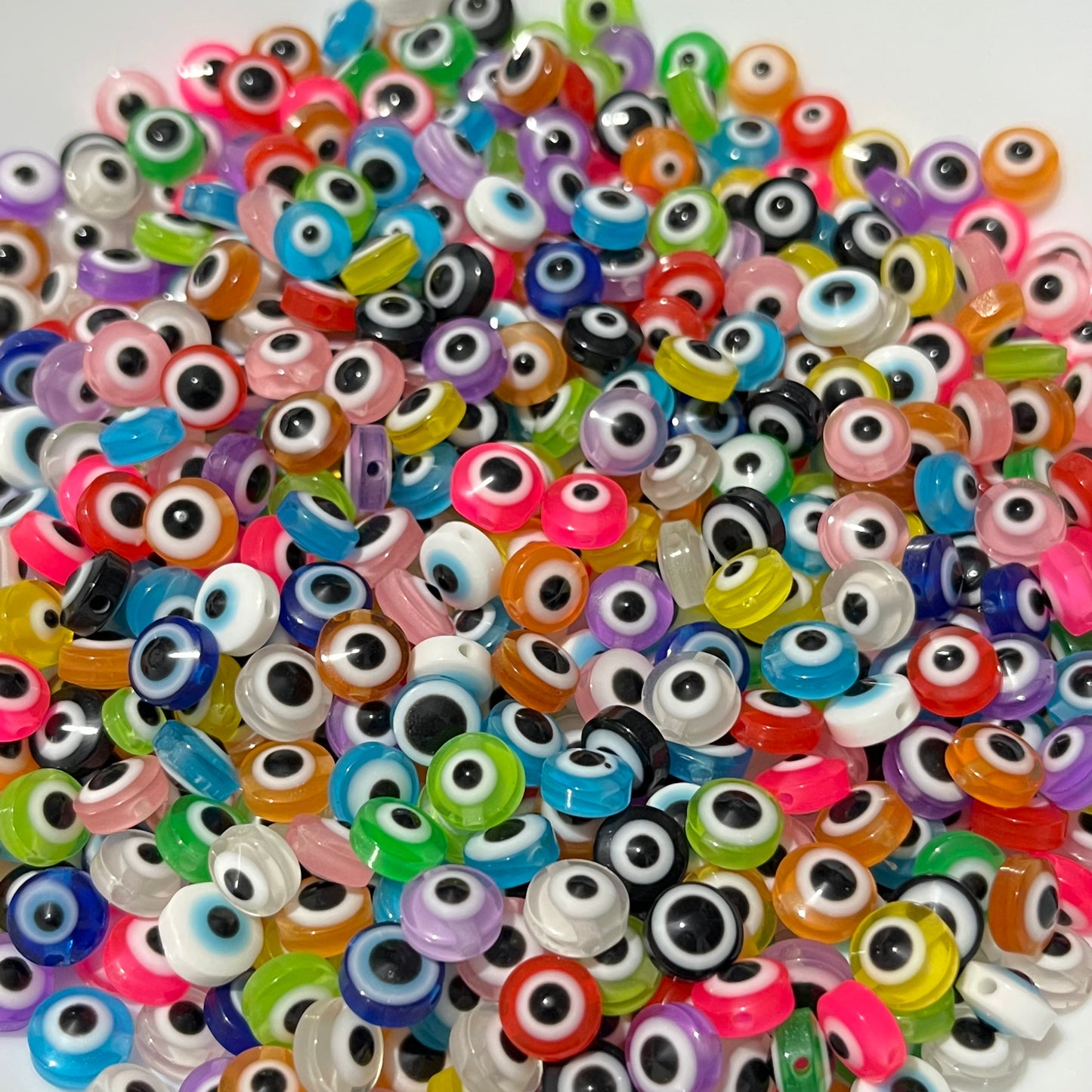 100 piezas ojo turco de acrílico #8 de colores