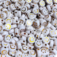 50 happy face dorada, caritas para pulseras